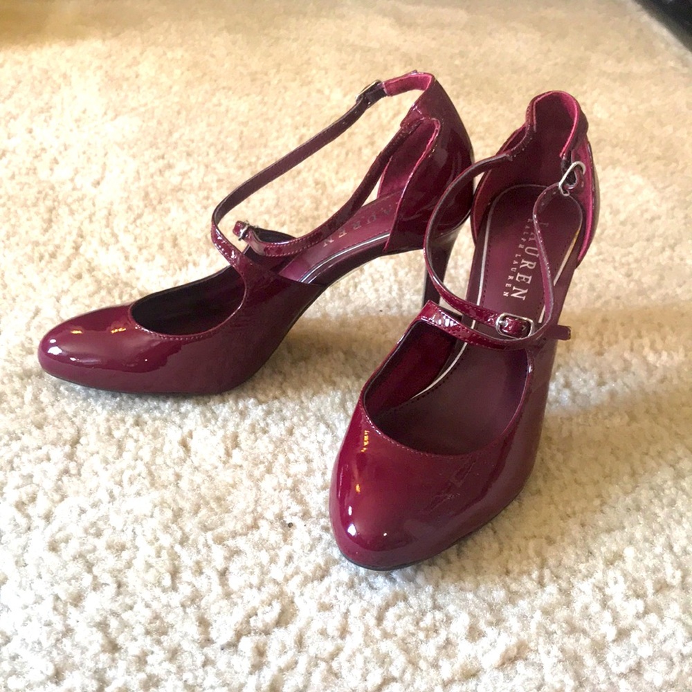Burgundy Patent-Leather Pumps